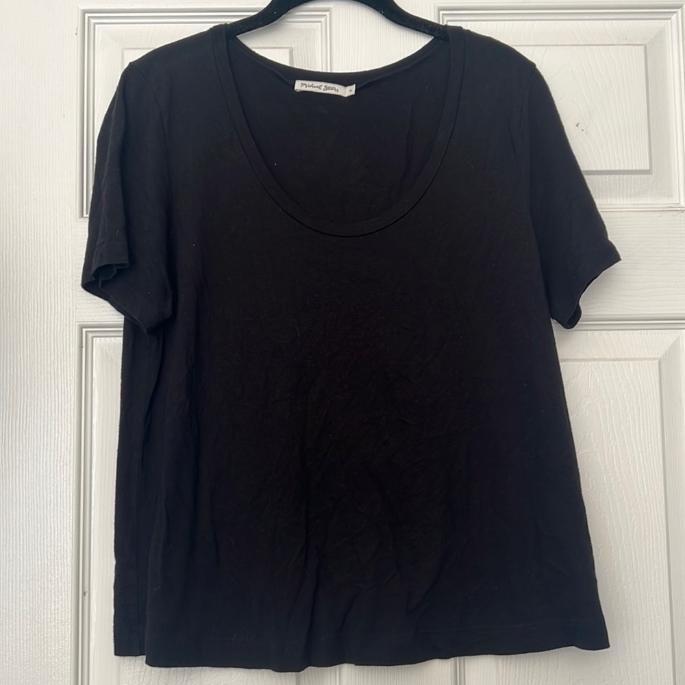 Michael Stars Black, Basic Cropped Tee - image 1